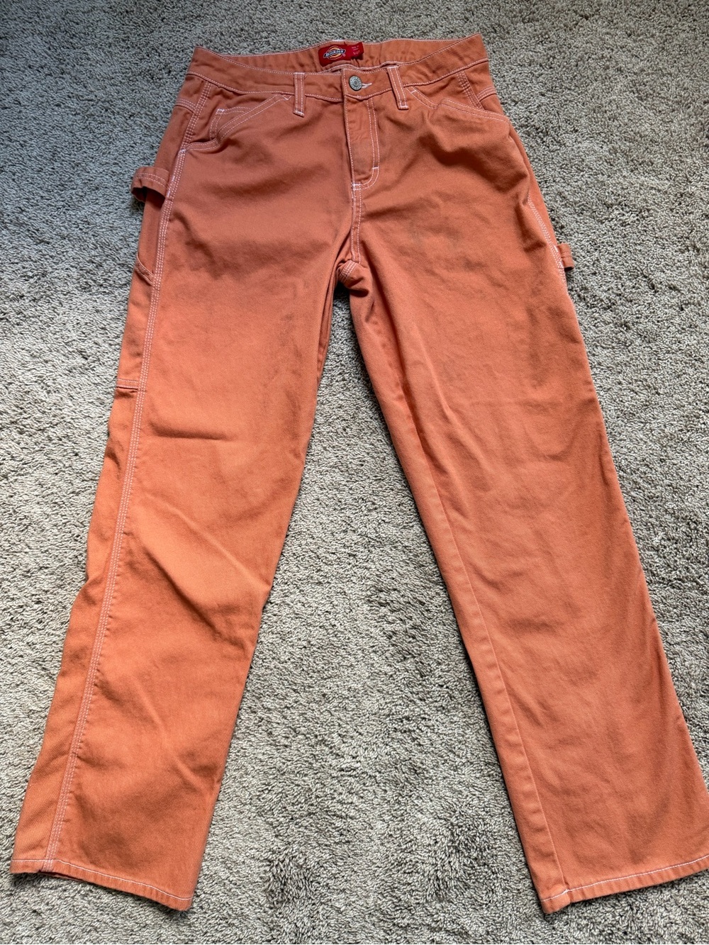 Dickies Women’s Orange Straight Leg Work Pants, Size 27